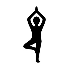 Fototapeta premium Elegant yoga pose illustration, promoting wellness, flexibility, and balance in a modern design