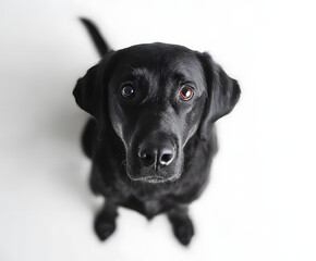 Gentle Black Dog Portrait | Sweet Puppy Eyes | Loyal Friend Moment | Adorable Canine Close-Up | Calm and Curious Dog | Black Labrador Love
