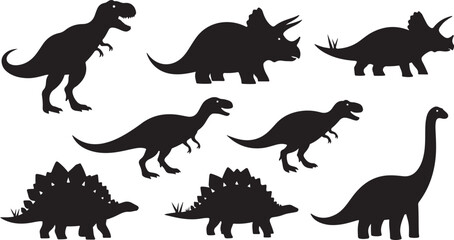 Dinosaur Silhouette Collection Vector Set