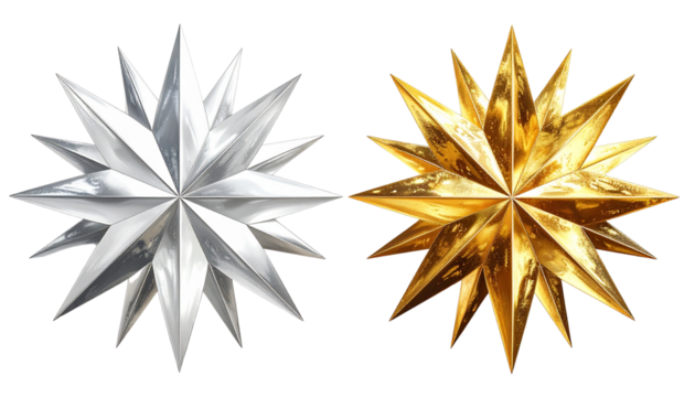 Abstract Starburst Pair — isolated on transparent background