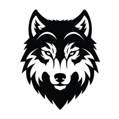 Black wolf head graphic illustration animal