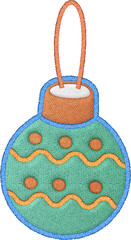 Joyful christmas ornament embroidery patch with festive stitch design holiday decoration for season