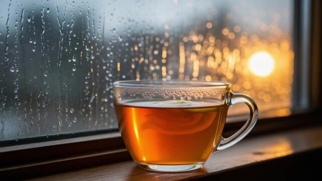 glass of tea on the table