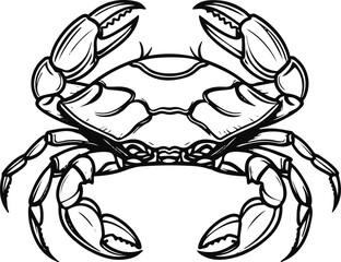  Crab holding shell, one continuous line, bold outline vector style 2