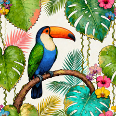 UN TUCANO COLORATO FORESTA COLORATA 