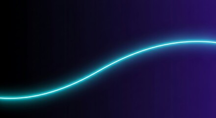Glowing cyan wave against dark purple background