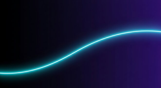 Glowing cyan wave against dark purple background