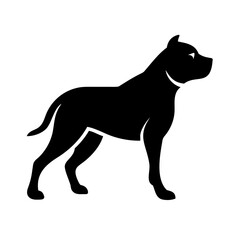 Obraz premium A pure black pitbull dog outline.