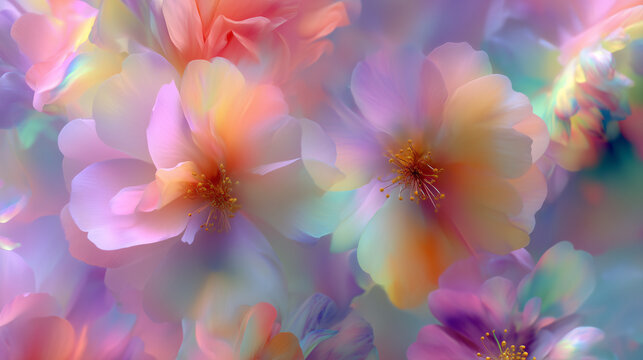 multicolored pastel flowers background 