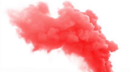 Red smoke isolated on a white or transparent PNG background. Perfect for abstract art, digital designs, creative overlays, visual effects, cinematic projects, modern graphics, and artistic composition