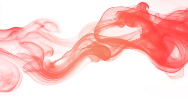 Red smoke isolated on a white or transparent PNG background. Ideal for digital art, abstract designs, creative overlays, visual effects, cinematic projects, modern graphics, and artistic compositions.