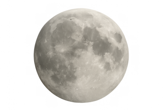 Full moon showing surface craters and maria, astronomical object in night sky, science and space concept