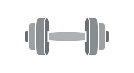 Gray Dumbbell Icon for Fitness and Strength Training.