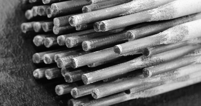 A close-up of a pack of welding electrodes