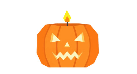Spooky Halloween Pumpkin Candle with a Fiery Glow.