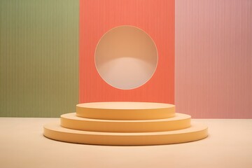 The stairs to the sky design in an empty interior room with carpet and light on the floor is a stunning architecture 