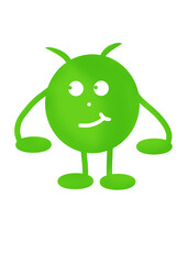 funny cartoon android monster virus illustration halloween