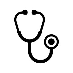 Stethoscope symbol icon Silhouette vector style with white background