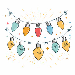 Guirlande de Noël en style gribouillage coloré