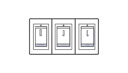 Three Light Switches Labeled with Arrows.