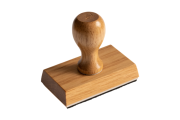 Authentic wooden stamp for professional document approval and crafting