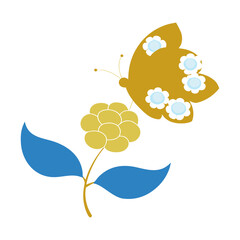butterfly and flowers