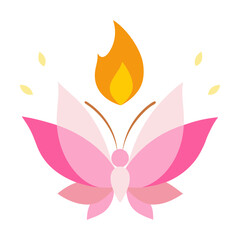 vector illustration of a pink flower