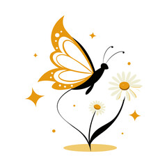 floral background with butterfly