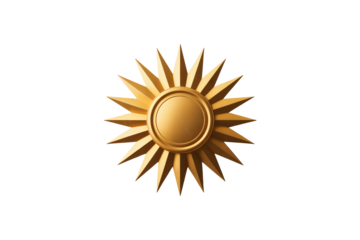 Golden sunburst emblem symbolizing success, power, and achievement