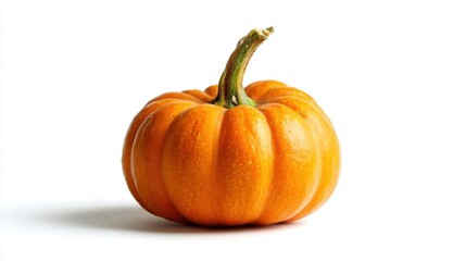 fresh orange pumpkin with green stem