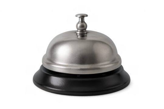 Service bell for hotel reception desk concept