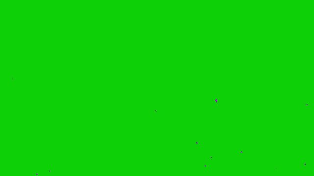 Bright green screen celebration with vibrant pink and purple confetti falling for joyful event overlay background