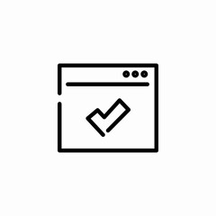 Fototapeta premium browser page complete icon sign vector