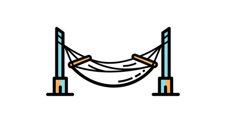 Relaxing Hammock Suspended Between Two Sturdy Posts.