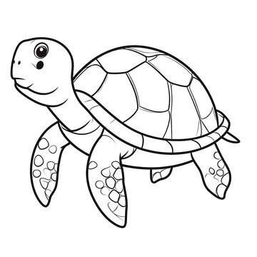 Cute cartoon sea turtle