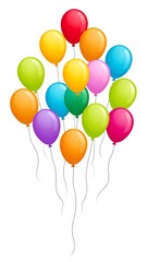 Colorful balloons in a bunch