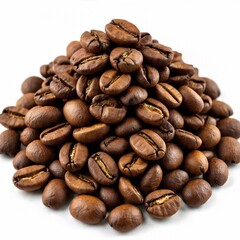 Fototapeta premium AI Generated – Pile of Roasted Coffee Beans on White Background