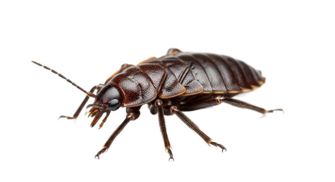Brown bed bug insect parasite isolated on transparent background