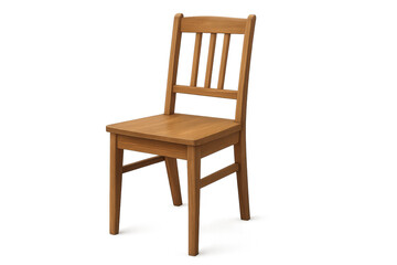 Wooden chair providing seating space with transparent background