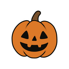 Cute Halloween Pumpkin – Jack O’Lantern Cartoon Illustration