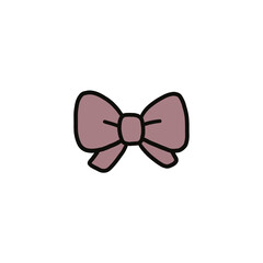 Cute Ribbon Bow – Halloween Accessory Cartoon Illustration