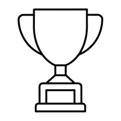 Black Outline of a Trophy Cup on a White Background award winner