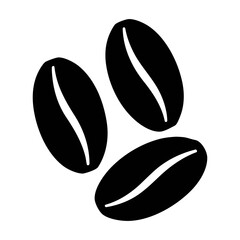 Black and white coffee beans illustration for cafe menu and coffee shop branding and design assets