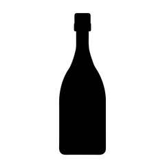 Black silhouette of wine bottle vector illustration for wine bottle design and wine bottle art projects