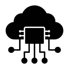 Cloud computing technology icon vector illustration for digital data storage and network 