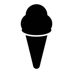Ice cream cone vector graphic dessert sweet treat summer food illustration black and white clip art