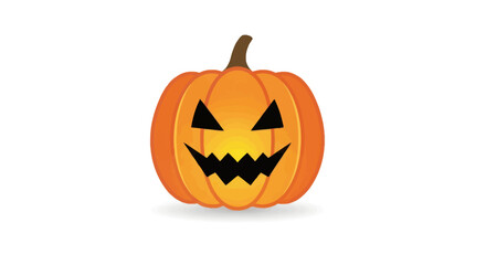 Carved Halloween Pumpkin with Spooky Face.