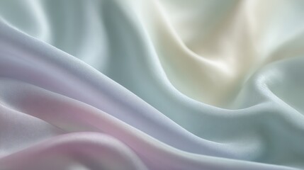 Fototapeta premium Flowing fabric, soft pastel hues, elegant waves, subtle color transitions