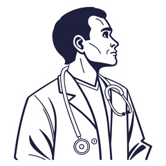 Vector art of doctor with stethoscope