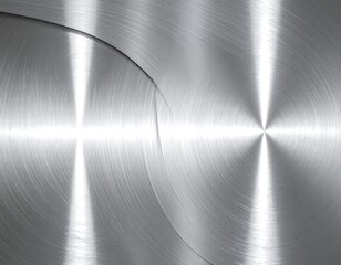 Abstract metallic background with circular brushed pattern and curving division